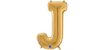 Buchstaben-Folienballon - J in gold ohne Füllung