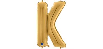 Buchstaben-Folienballon - K in gold ohne Füllung