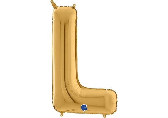 Buchstaben-Folienballon - L in gold ohne Füllung