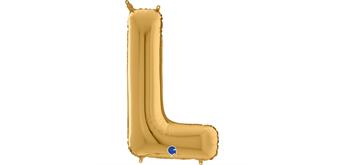Buchstaben-Folienballon - L in gold ohne Füllung