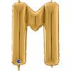 Buchstaben-Folienballon - M in gold ohne Füllung