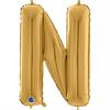 Buchstaben-Folienballon - N in gold ohne Füllung
