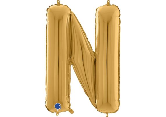 Buchstaben-Folienballon - N in gold ohne Füllung