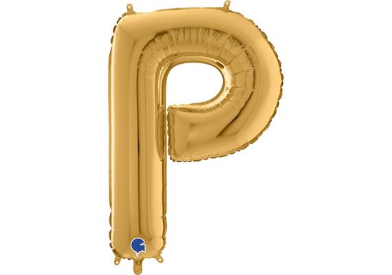 Buchstaben-Folienballon - P in gold ohne Füllung