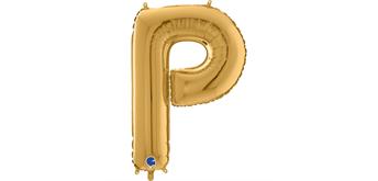 Buchstaben-Folienballon - P in gold ohne Füllung