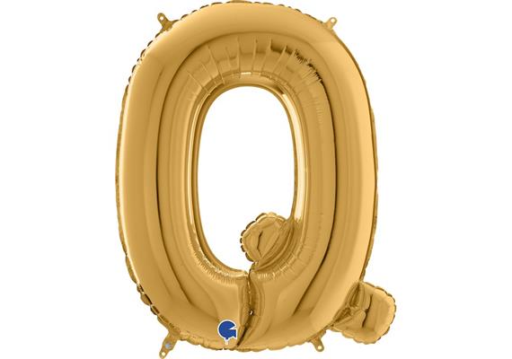 Buchstaben-Folienballon - Q in gold ohne Füllung