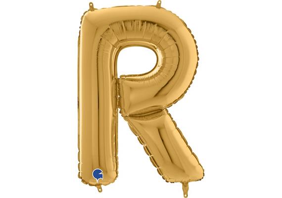 Buchstaben-Folienballon - R in gold ohne Füllung