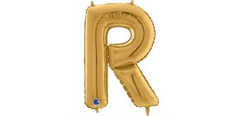 Buchstaben-Folienballon - R in gold ohne Füllung