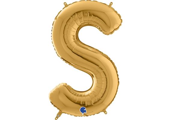 Buchstaben-Folienballon - S in gold ohne Füllung