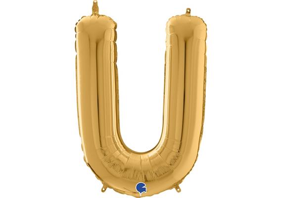 Buchstaben-Folienballon - U in gold ohne Füllung