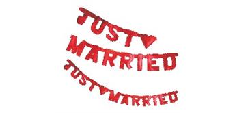 Buchstaben-Kette "Just married" rot, 170 cm