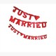 Buchstaben-Kette "Just married" rot, 170 cm