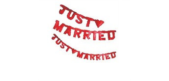 Buchstaben-Kette "Just married" rot, 170 cm