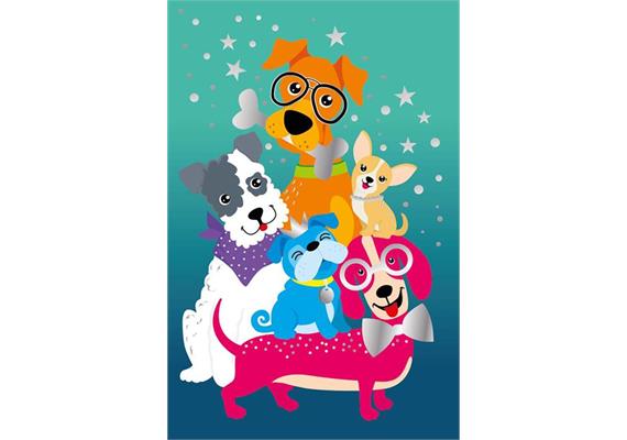 Card Group Karte Colourful Dogs