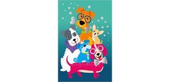 Card Group Karte Colourful Dogs