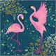 Card Group Karte Exotic Flamingos