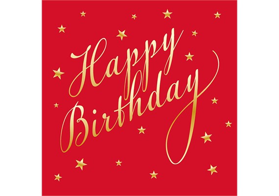 Card Group - Karte Red Golden Happy Birthday