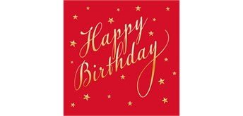 Card Group - Karte Red Golden Happy Birthday