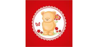 Card Group Karte Teddie with Flower