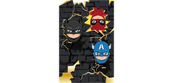 Card Group Karte Three Superheroes