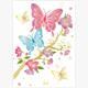 Card Group Mini Karte Beautified Butterflies