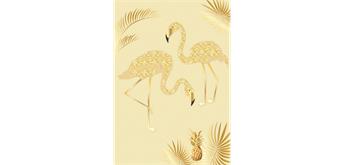 Card Group Mini Karte golden Flamingos