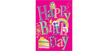 Card Group Mini Karte Pink Birthday Cake