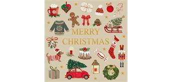 Card Group - Weihnachtskarte Christmas Symbols