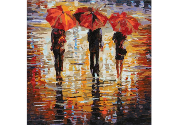 Craft Buddy - Paint by Numbers "In the Rain" 30 x 30 cm