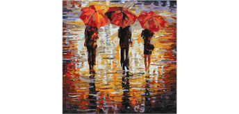 Craft Buddy - Paint by Numbers "In the Rain" 30 x 30 cm