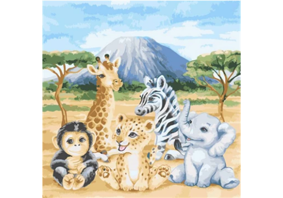 Craft Buddy - Paint by Numbers "Safari Animals" 30 x 30 cm