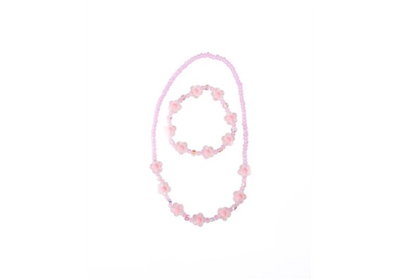 Creative Education 86169 Rosa Kristallblüten Halskette & Armband Set, 2 Stück