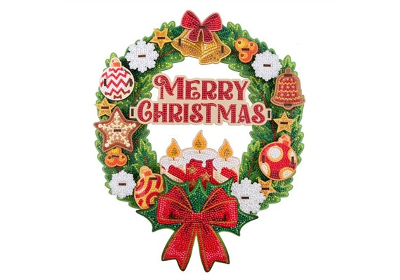 Crystal Art 3D Wreath Kit Merry Christmas (English)