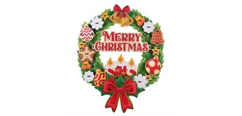 Crystal Art 3D Wreath Kit Merry Christmas (English)