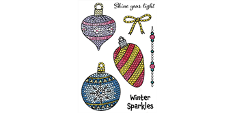 Crystal Art A6 Stamp "Beautiful Baubles"