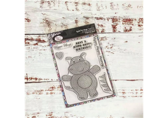 Crystal Art A6 Stamp "Hippo Hugs"