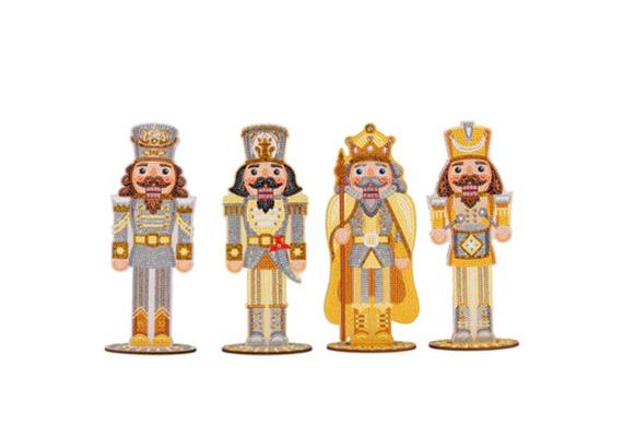 Crystal Art Buddies XL - 4 Golden Nutcrackers