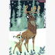 Crystal Art Card Bambi and Son, 10 x 15 cm