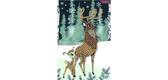 Crystal Art Card Bambi and Son, 10 x 15 cm