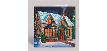 Crystal Art Card Christmas Cottage 18 x 18 cm