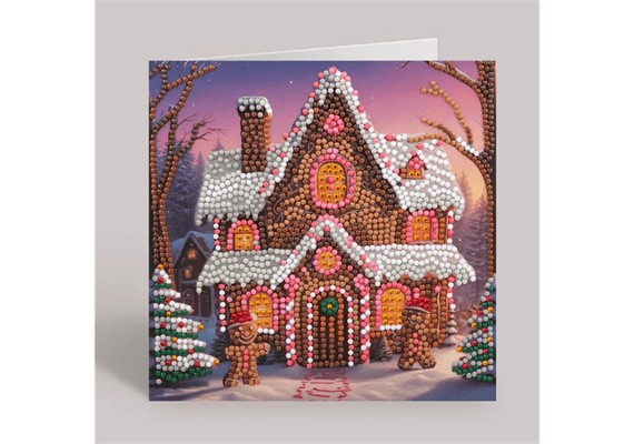Crystal Art Card Festive Gingerbread, 18 x 18 cm