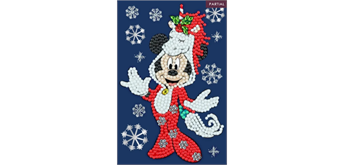 Crystal Art Card Festive Minnie, 10 x 15 cm