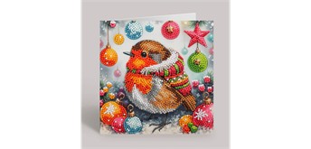 Crystal Art Card Festive Robin 18 x 18 cm