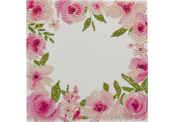 Crystal Art Card Floral Border 18 x 18 cm