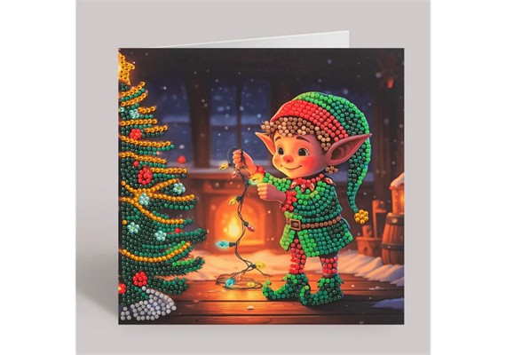 Crystal Art Card Jolly Elf 18 x 18 cm