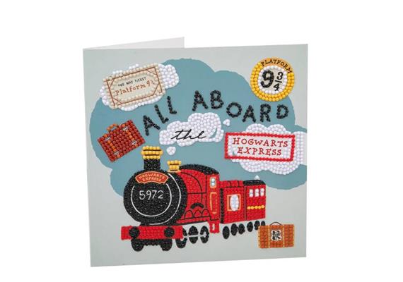 Crystal Art Card Kit All Aboard The Hogwarts Express 18 x 18 cm