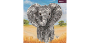 Crystal Art Card Kit Baby Elephant 18 x 18 cm