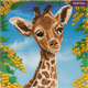 Crystal Art Card Kit Baby Giraffe 18 x 18 cm
