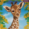 Crystal Art Card Kit Baby Giraffe 18 x 18 cm