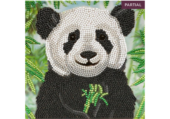 Crystal Art Card Kit Baby Panda 18 x 18 cm